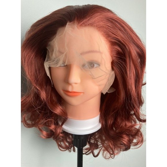 Short Bob Ginger Lace Front Wig - Picture 6 of 9